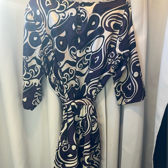 Worthington Blue and White Wrap Dress with Dolman Sleeves - Picture 4 of 4